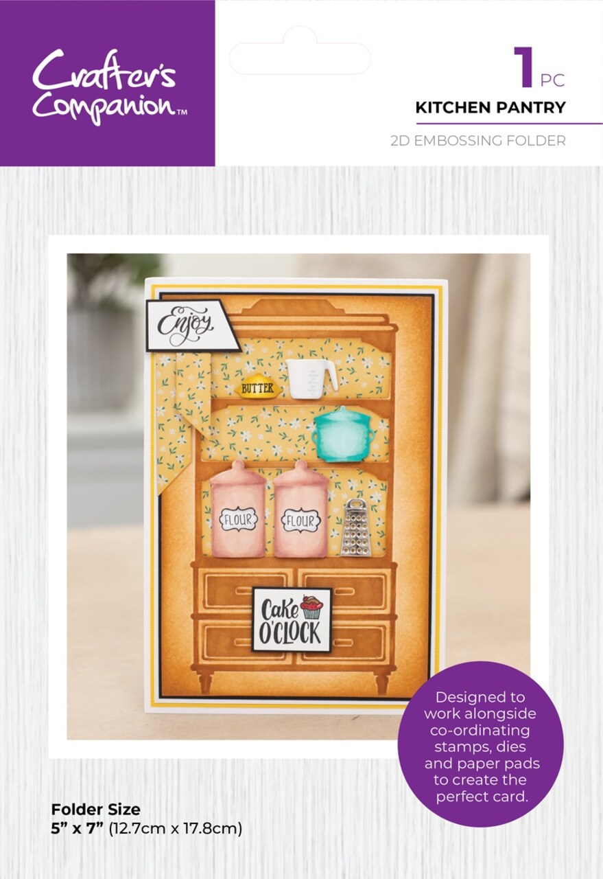 Crafter's Companion Kitchen 2D Embossing Folder 5"X7"-Kitchen Pantry